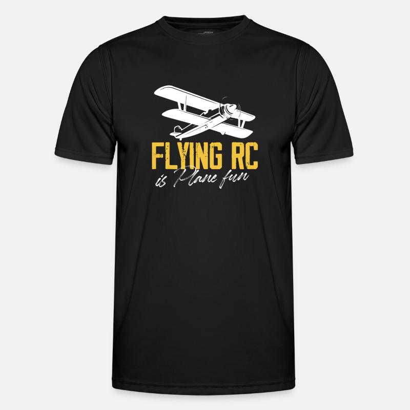 flying rc is plane fun Design for a rc plane - Männer Funktions-T-Shirt - Schwarz