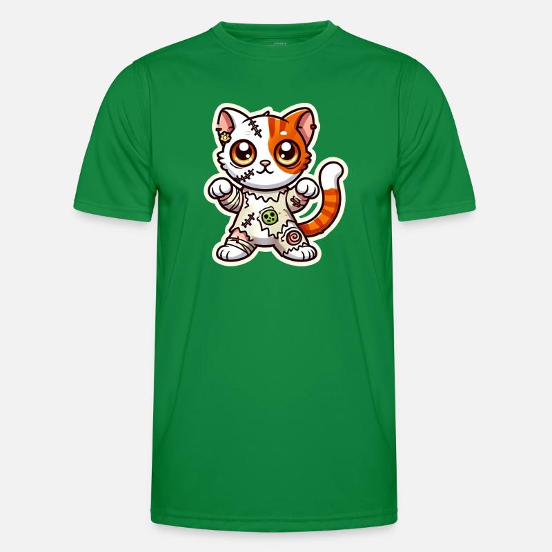 Süßes Zombie Katze Halloween Kostüm Süßes oder Saures! Männer Funktions-T-Shirt
