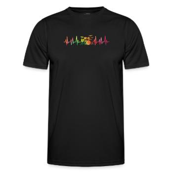 Drums Drums Drumstick Drummer Music Band Rock - Men's Functional T-Shirt - black - Front - AI Model Male 178 dark (178cm)