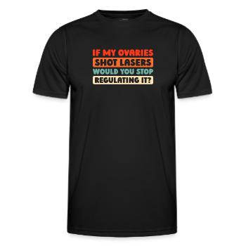 Feminist Feminism If My Uterus Shot Bullets - Men's Functional T-Shirt - black - Front - AI Model Male 178 dark (178cm)