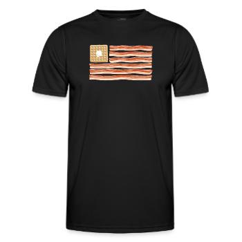 Speck Amerikanische Flagge Schweinefleisch Speck - Männer Funktions-T-Shirt - Schwarz - Vorne - AI Model Male 178 dark (178cm)