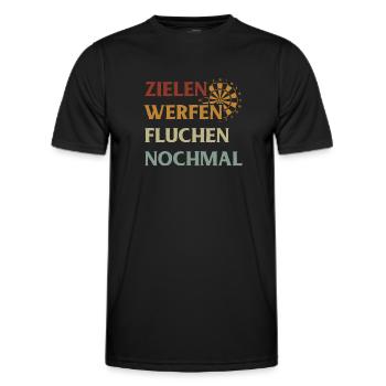 Dart Geschenk Dartboard Dartspieler Bullseye - Männer Funktions-T-Shirt - Schwarz - Vorne - AI Model Male 178 dark (178cm)