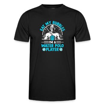 Eat My Bubbles Ich bin ein Wasserballspieler Aquatic Pol - Männer Funktions-T-Shirt - Schwarz - Vorne - AI Model Male 178 dark (178cm)