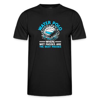 Water Polo Where Wet Passes Are The Best Passes - Men's Functional T-Shirt - black - Front - AI Model Male 178 dark (178cm)