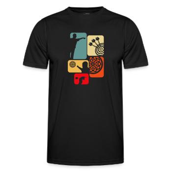 Dart Geschenk Dartboard Dartspieler Bullseye - Männer Funktions-T-Shirt - Schwarz - Vorne - AI Model Male 178 dark (178cm)