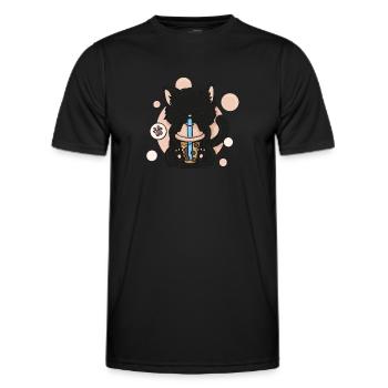 Thé à bulles Boba BubbleTea Kawaii Japan Tea Kpop - T-shirt sport Homme - noir - Devant - AI Model Male 178 dark (178cm)