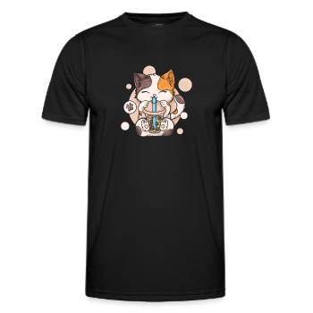 Bubble Tea Boba BubbleTea Kawaii Japan Tea Kpop - Men's Functional T-Shirt - black - Front - AI Model Male 178 dark (178cm)