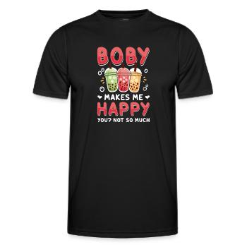 Bubble Tea Boba BubbleTea Kawaii Japan Tea Kpop - Männer Funktions-T-Shirt - Schwarz - Vorne - AI Model Male 178 dark (178cm)