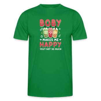 Thé à bulles Boba BubbleTea Kawaii Japan Tea Kpop - T-shirt sport Homme - vert - Devant - AI Model Male 178 dark (178cm)