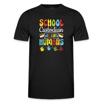 Gardien D’école De Minuscules Humains Drôle Concierge - T-shirt sport Homme - noir - Devant - AI Model Male 178 dark (178cm)