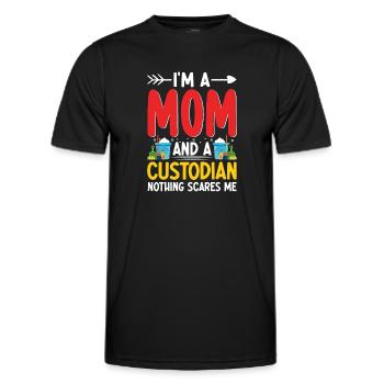 Nothing Scare Me Drôle Gardienne Concierge Maman - T-shirt sport Homme - noir - Devant - AI Model Male 178 dark (178cm)