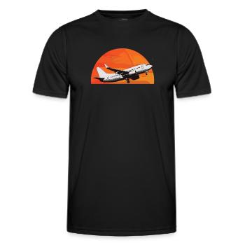 Meine Erste Flugreise Erstes Mal Fliegen - Männer Funktions-T-Shirt - Schwarz - Vorne - AI Model Male 178 dark (178cm)