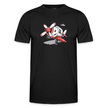 Meine Erste Flugreise Erstes Mal Fliegen - Männer Funktions-T-Shirt - Schwarz - Vorne - AI Model Male 178 dark (178cm)