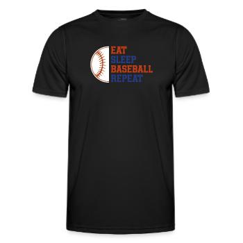 Baseball Sport Baseballspieler Pitcher Catcher USA - Männer Funktions-T-Shirt - Schwarz - Vorne - AI Model Male 178 dark (178cm)