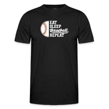 Baseball Sport Baseballspieler Pitcher Catcher USA - Männer Funktions-T-Shirt - Schwarz - Vorne - AI Model Male 178 dark (178cm)