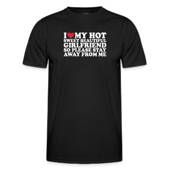 Girlfriend Girlfriend Relationship Couple Love Couple - Men's Functional T-Shirt - black - Front - AI Model Male 178 dark (178cm)