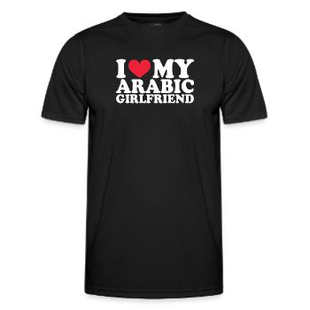 Girlfriend Girlfriend Relationship Couple Love - Men's Functional T-Shirt - black - Front - AI Model Male 178 dark (178cm)
