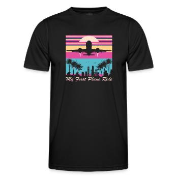My First Flight First Time Flying - Men's Functional T-Shirt - black - Front - AI Model Male 178 dark (178cm)