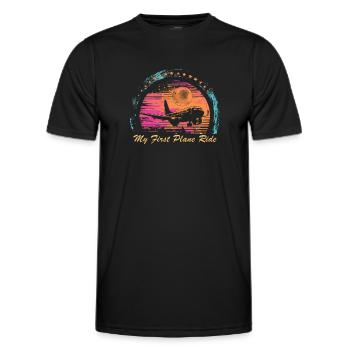 My First Flight First Time Flying - Men's Functional T-Shirt - black - Front - AI Model Male 178 dark (178cm)