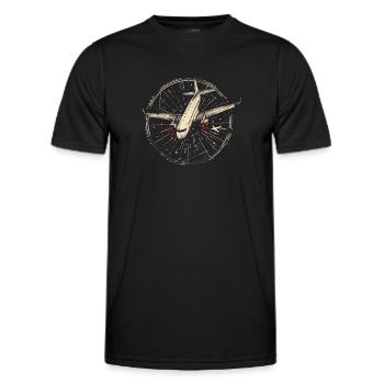 My First Flight First Time Flying - Men's Functional T-Shirt - black - Front - AI Model Male 178 dark (178cm)