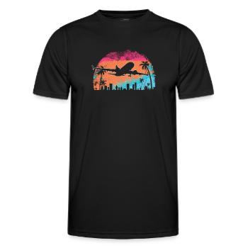 My First Flight First Time Flying - Men's Functional T-Shirt - black - Front - AI Model Male 178 dark (178cm)