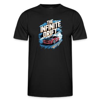 infinite drift - course voiture - T-shirt sport Homme - noir - Devant - AI Model Male 178 dark (178cm)