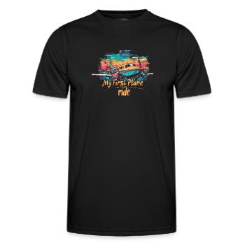 My First Flight First Time Flying - Men's Functional T-Shirt - black - Front - AI Model Male 178 dark (178cm)