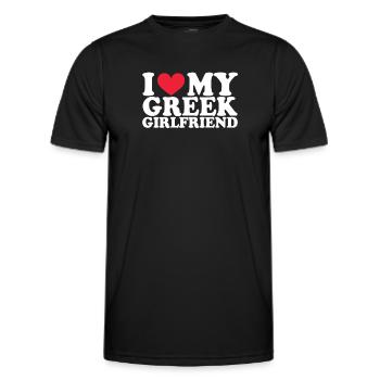 Griechische Freundin Girlfriend Beziehung Couple - Männer Funktions-T-Shirt - Schwarz - Vorne - AI Model Male 178 dark (178cm)