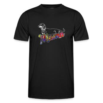 Dachshund Dachshund Mama - Men's Functional T-Shirt - black - Front - AI Model Male 178 dark (178cm)