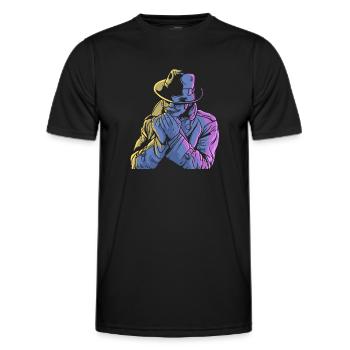 Service-Agent Offizier Detektiv - Männer Funktions-T-Shirt - Schwarz - Vorne - AI Model Male 178 dark (178cm)