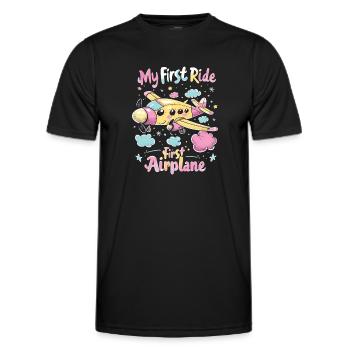 My First Flight First Time Flying - Men's Functional T-Shirt - black - Front - AI Model Male 178 dark (178cm)
