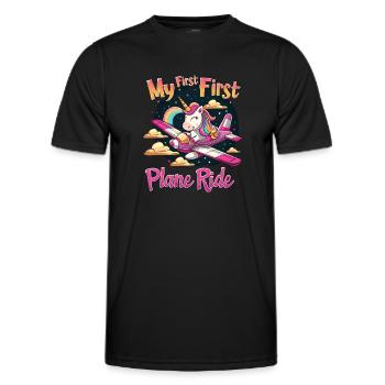 My First Flight First Time Flying - Men's Functional T-Shirt - black - Front - AI Model Male 178 dark (178cm)