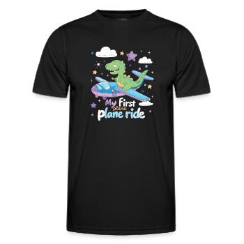 My First Flight First Time Flying - Men's Functional T-Shirt - black - Front - AI Model Male 178 dark (178cm)