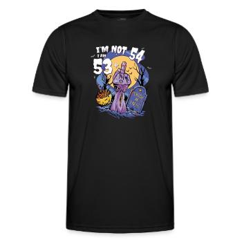 54th Birthday Zombie Party - 53 + Finger - Men's Functional T-Shirt - black - Front - AI Model Male 178 dark (178cm)