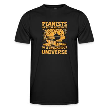 Pianistes : nous sommes les architectes d’une université harmonieuse - T-shirt sport Homme - noir - Devant - AI Model Male 178 dark (178cm)