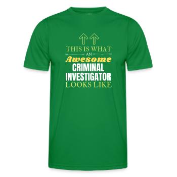 This is What an Awesome Criminal Investigator Look - T-shirt sport Homme - vert - Devant - AI Model Male 178 dark (178cm)