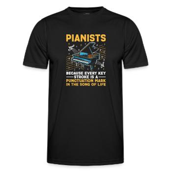 Pianistes parce que chaque trait de touche est une ponctuation - T-shirt sport Homme - noir - Devant - AI Model Male 178 dark (178cm)