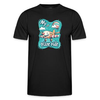 Meine Erste Flugreise Erstes Mal Fliegen - Männer Funktions-T-Shirt - Schwarz - Vorne - AI Model Male 178 dark (178cm)