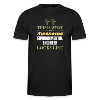 C’est ce qu’un ingénieur en environnement génial loo - T-shirt sport Homme - noir - Devant - AI Model Male 178 dark (178cm)