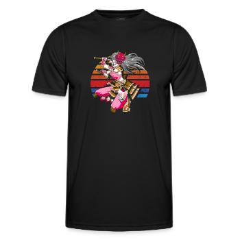 Ninja Japanese Girl Oni Demon Samurai - Men's Functional T-Shirt - black - Front - AI Model Male 178 dark (178cm)
