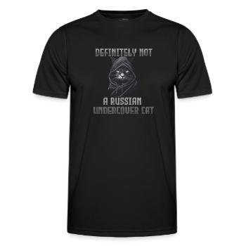 Certainement pas un chat russe infiltré - T-shirt sport Homme - noir - Devant - AI Model Male 178 dark (178cm)