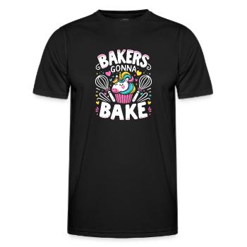 Bäcker werden Backen Gebäck Brot Backen Kuchen Bäcker - Männer Funktions-T-Shirt - Schwarz - Vorne - AI Model Male 178 dark (178cm)