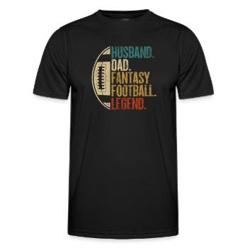 Husband Dad Fantasy Football Legend Retro FFL - Men's Functional T-Shirt - black - Front - AI Model Male 178 dark (178cm)