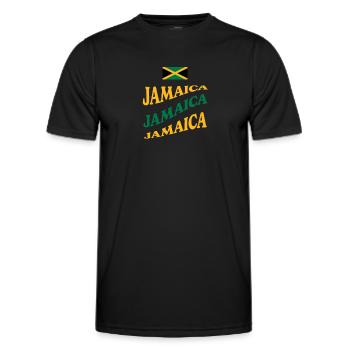 Jamaica Jamaica Rasta Raggea Rastafari Flag - Men's Functional T-Shirt - black - Front - AI Model Male 178 dark (178cm)