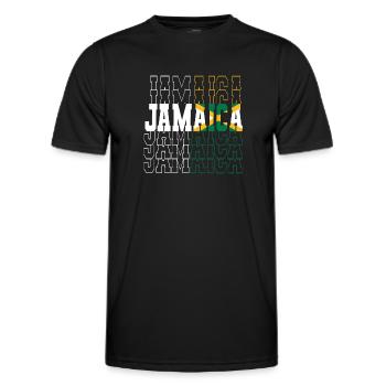 Jamaïque Jamaïque Rasta Raggea Drapeau Rastafari - T-shirt sport Homme - noir - Devant - AI Model Male 178 dark (178cm)