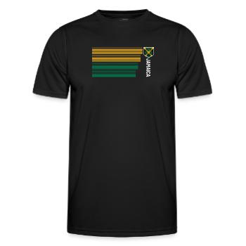 Jamaica Jamaika Rasta Raggea Rastafari Flagge - Männer Funktions-T-Shirt - Schwarz - Vorne - AI Model Male 178 dark (178cm)
