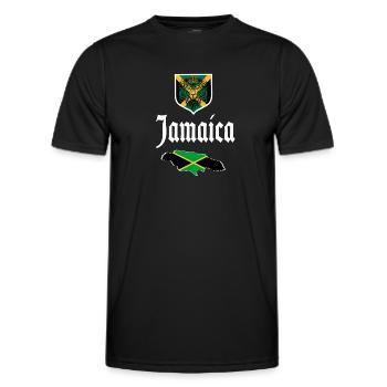 Jamaica Jamaika Rasta Raggea Rastafari Flagge - Männer Funktions-T-Shirt - Schwarz - Vorne - AI Model Male 178 dark (178cm)