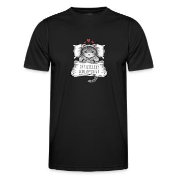 Offizielles Schlafshirt Süße Katze - Männer Funktions-T-Shirt - Schwarz - Vorne - AI Model Male 178 dark (178cm)