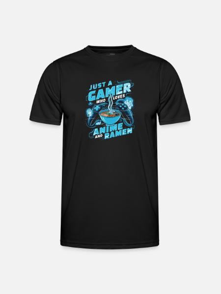 Gamer, animeälskare och ramen- - Funktions-T-shirt herr - svart
