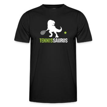 Sport Racket Tennissaurus Racquet Tennis - Men's Functional T-Shirt - black - Front - AI Model Male 178 dark (178cm)
